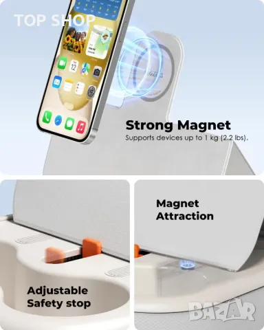 Стойка за таблет Viozon, съвместима с 4-13" телефон/таблет, удобна материя, сгъваема, снимка 5 - Селфи стикове, аксесоари - 49552037
