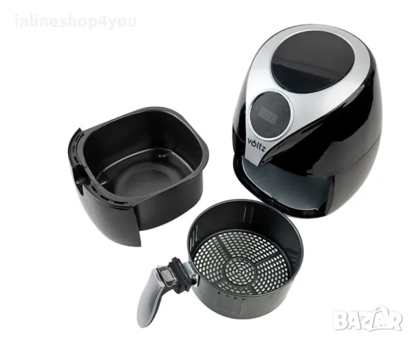 Фритюрник с горещ въздух Air Fryer Voltz V51980D, 1600W, 3.2 литра, Тъч дисплей, Таймер, Черен, снимка 2 - Фритюрници - 50303873