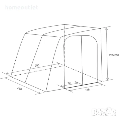 ПРОМОЦИЯ Палатка за каравана UNIKKA UA232-260, снимка 4 - Палатки - 49086644