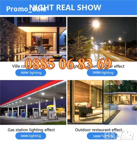 LED прожектор със соларен панел 600W, соларен прожектор 600W с отделен панел, снимка 3 - Прожектори - 47431967