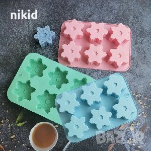 2 вид 6 еднакви големи Снежинки снежинка дълбок силиконов молд форма за гипс сапун калъп свещ