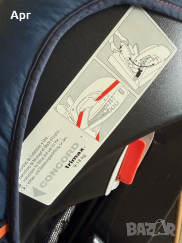 детско столче за кола Concord Trimax 9-18кг, снимка 6 - Столчета за кола и колело - 53583527