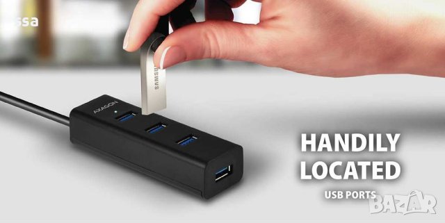 AXAGON 4x USB3.0 Charging Hub 1.2m Cable, Incl. AC Adapter - HUE-S2BP, снимка 8 - Кабели и адаптери - 43356834