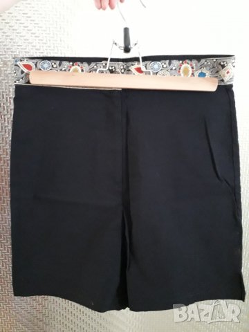 Дамско късо черно панталонче с ширит - ново, снимка 3 - Къси панталони и бермуди - 32875207