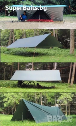 Олекотена Тента (TARP) за Трекинг, Плаж, Излет, снимка 16 - Къмпинг мебели - 50775394