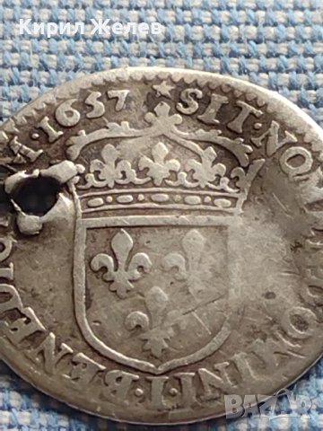 Сребърна монета 1/12 Екю 1657г. Луй XIV Лимож Франция 61831, снимка 7 - Нумизматика и бонистика - 42944418