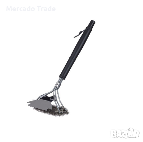 Четка за почистване на барбекю Mercado Trade, Неръждаема стомана, 42см, снимка 1 - Барбекюта - 44883075