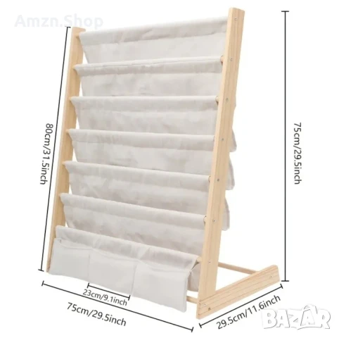 Дървена библиотека по Монтесори за деца етажерка стойка за книги, снимка 2 - Етажерки - 48469158