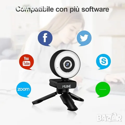 MUINE уеб камера с микрофон, снимка 5 - Камери - 49513177