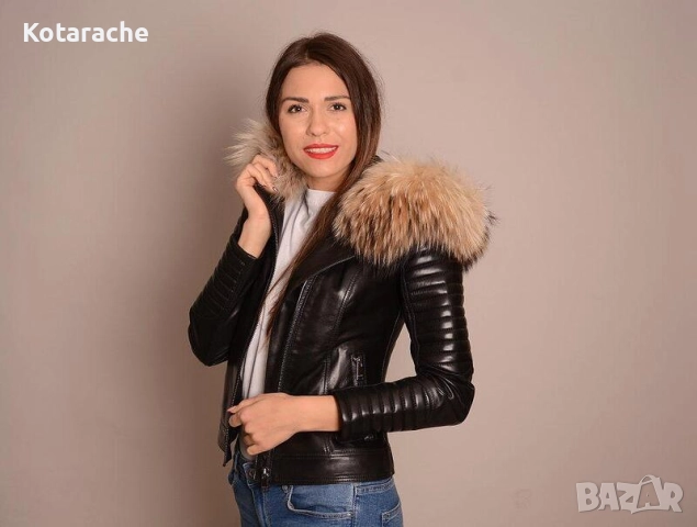 Кожено яке естествена кожа и косъм , снимка 5 - Якета - 52708396