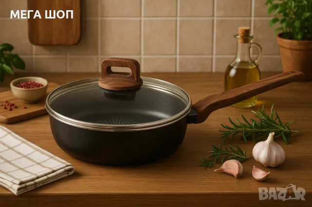 Тиган с капак Voltz Paris, 24x6.3см, снимка 2 - Съдове за готвене - 50192997