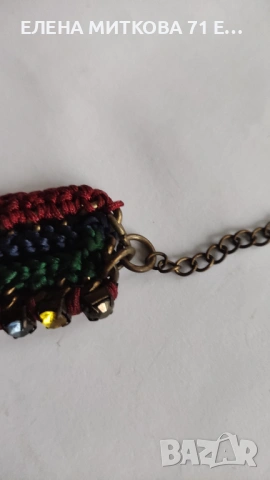 Масивно колие на ZARA с цветни кристали и ръчно изплетена яка върху метална основа, снимка 9 - Колиета, медальони, синджири - 53419537