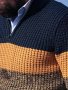 Мъжки ежедневен пуловер с  V-образно деколте и цип със стояща яка, 2цвята - 023, снимка 2