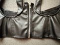 Кожен харнес корсет колан с цип, катарами и презрамки р-р S, снимка 8