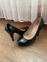 Дамски обувки черен лак заоблени с висок ток МЕГИЯС, снимка 1