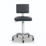 Козметичен/фризьорски стол - табуретка с облегалка Gordon B - черна/бяла 49/69 см