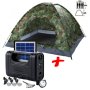 Камуфлажна палатка четириместна + соларна система, къмпинг оборудване