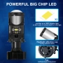 Комплект от 2 LED крушки H4 с лупа, Y6, 2x35 вата, 110x60мм, 14400LM, снимка 7