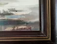 Картина "Зима край морето", худ. К. Табаков, 1990- те г., снимка 3