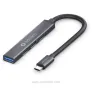 Sonero S-UH110-001 USB хъб, 4 порта, 1x USB 3.2 с 5 GB/s, 3X USB 2.0 с 480 MB/s, USB-C щепсел, снимка 1