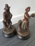 чифт2бр/23см-3кг ЦAM статуетки/стари френски скулптури/фигури на селяни-музиканти, снимка 5