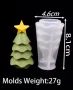 3D Елха със звезда снежен човек с шапка шал Силиконов молд за свещи гипс сапун , снимка 4