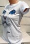 Страхотна нова дамска тениска с 3D принт котка със сини очи, снимка 6