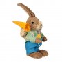 Великденска декорация, Зайче с кошница с моркови, 35 см, Многоцветна, снимка 3