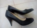 Черни дамски обувки на висок ток - обувани веднъж, снимка 6