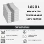 Комплект от 6 Броя Професионални Кухнески Хавлиени Кърпи/Покривки Olivia Rocco 100% Памук, 50x75см!, снимка 2