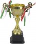 Масивна купа 29 см върху черна основа и панделки с цветовете на българския трикольор. Трофейната куп, снимка 1 - Колекции - 29039659
