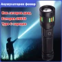 Мощен акумулаторен лазерен LED фенер далекобоен тактически ръчен прожектор водоустойчив USB къмпинг, снимка 1