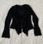 Black ruffled cardigan, снимка 2