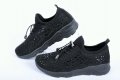 NEW! Черни дамски маратонки тип чорап с връзки, снимка 1 - Маратонки - 39928098