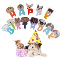 Кучета Happy Birthday надпис Банер парти гирлянд декор ЧРД, снимка 1 - Други - 28466830