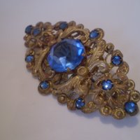 антикварна брошка  сини кристали , снимка 10 - Антикварни и старинни предмети - 37983099
