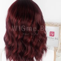 Червена перука на вълни с бретон Дейзи, снимка 3 - Аксесоари за коса - 37905835