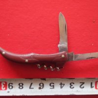 Уникален немски  нож дамско краче сойка бакелит ножче, снимка 1 - Ножове - 26273245