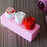3D 3 пъпки пъпка роза розички затвоени силиконов молд форма фондан шоколад гипс декор, снимка 1 - Форми - 40693330