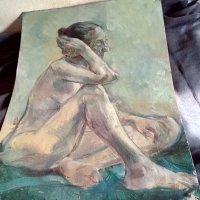 Манол Панчовски маслена картина голо женско тяло , снимка 1 - Картини - 38545546