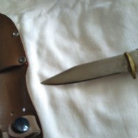Малък ловен нож елен от соца кожен калъф за колан 170х90мм, снимка 6 - Ножове - 36619906