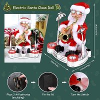 Нов Забавен Пеещ Санта със Светлини и Саксофон - Идеален за Празниците, снимка 4 - Други - 43646719