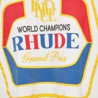 RHUDE Cream Grand Prix Hopps Logo Oversized Мъжка Тениска size S (M) и M (L), снимка 7 - Тениски - 42979314