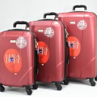 Комплект от 3 куфара в цвят бордо, снимка 1 - Куфари - 44114703