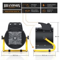 Вентилаторен нагревател Brandson - Fan Heater 5000 Watt, снимка 2 - Отоплителни печки - 37694463