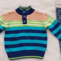 Пуловер и дънки за бебе 6-9 месеца, снимка 2 - Бебешки блузки - 34806562