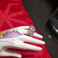 Изящен антикварен сребърен пръстен с сапфир- 3.90 грама- проба 925, снимка 4 - Антикварни и старинни предмети - 40800989