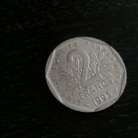 Монета - Франция - 2 франка | 1993г.; Жан Мулен, снимка 1 - Нумизматика и бонистика - 27165195