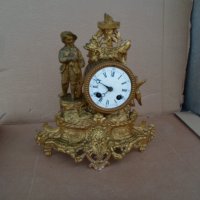 Старинен френски каминен/бодуарен часовник-работещ, снимка 1 - Антикварни и старинни предмети - 34946431