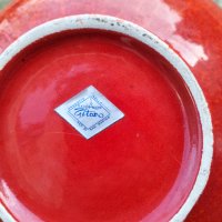 Италианска ваза Citano от червен порцелан, снимка 5 - Антикварни и старинни предмети - 43593913